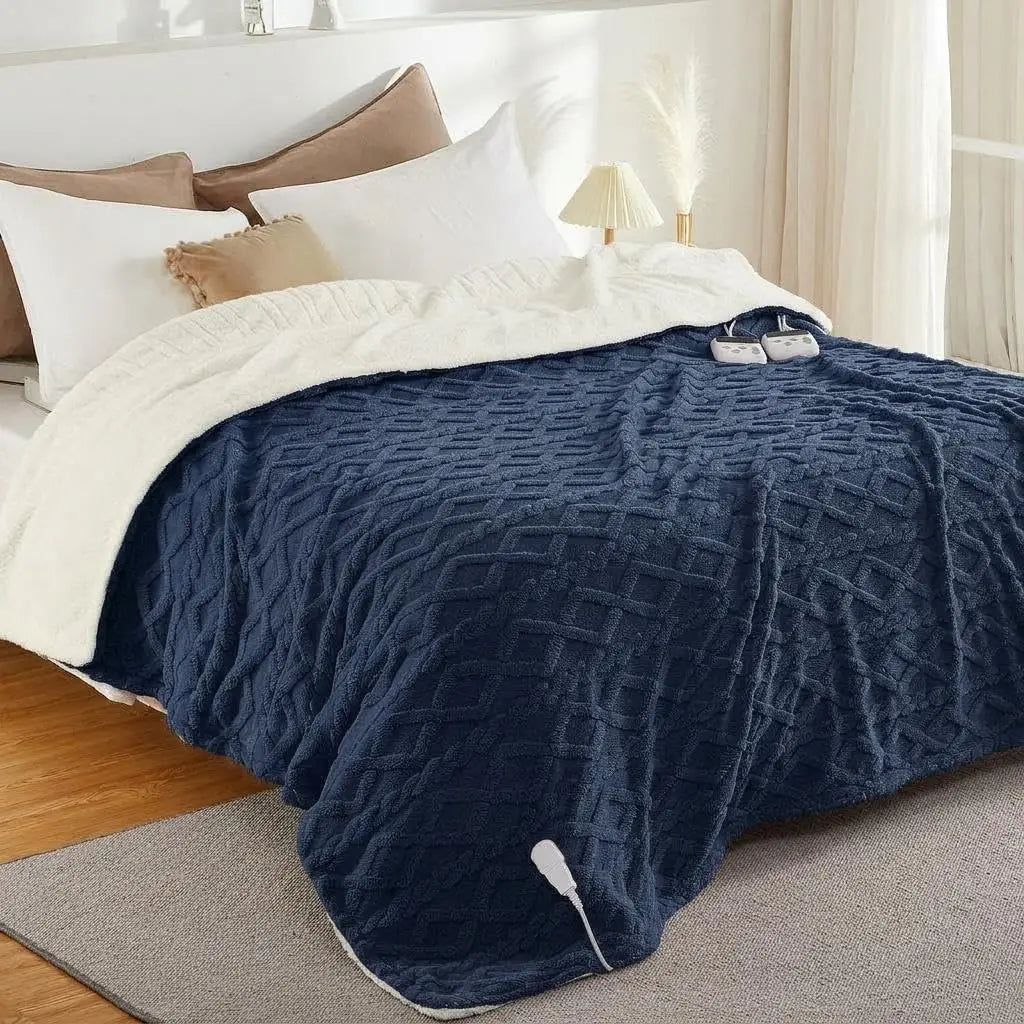 Heated Blanket Electric Blanket Thick Tufted Sherpa Electric Blanket Throw 10 Heating Levels and 10 Time Settings ETL Certified Machine Washable Fast Heating Blanket Throw 50X60inch