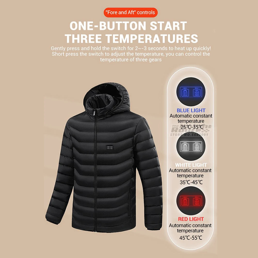 40 Areas Heated Jacket Winter Men's Women's Motorcycle Jacket USB Electric Heating Jacket Heated Vest Moto Thermal Clothing Coat