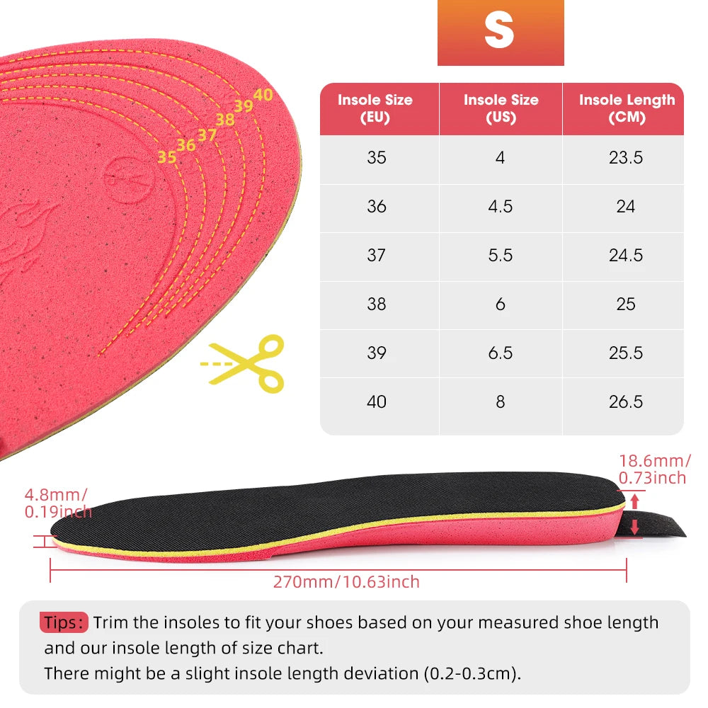 Heated Shoe Insoles Rechargeable App Control, 3000mAh 16H, 104-140°F Water-Resistant Heated Foot Warmer Shoe Inserts for Ski, Work, Hunting