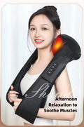 Multifunction Electric U-Shaped Neck Massager Shawl with 4 Buttons Shiatsu Kneading Heating Fatigue Relief Best Gift for Parents