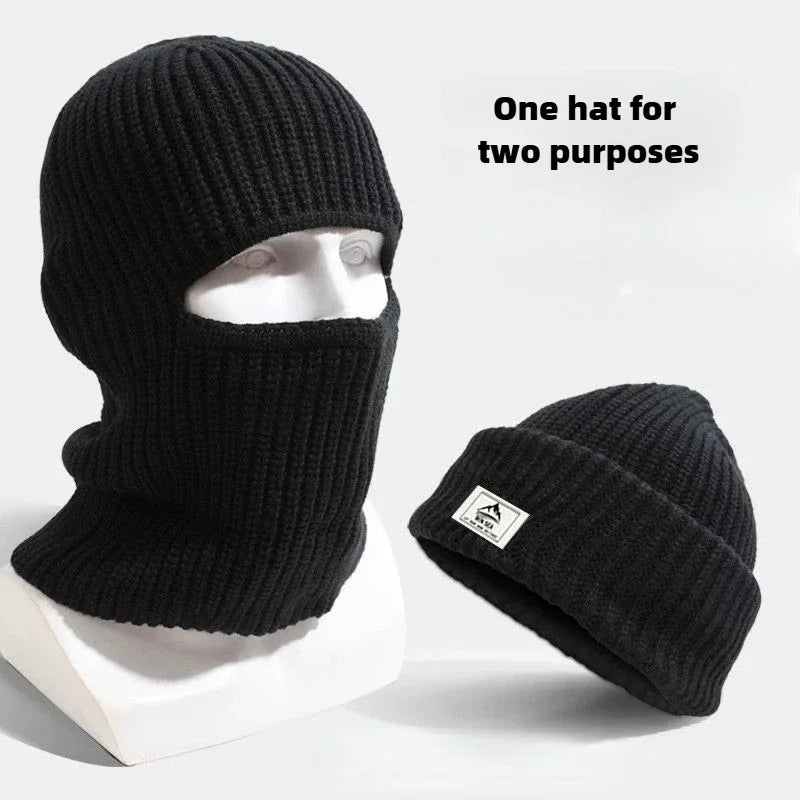 2 In1 Winter Mask Beanies Hats Warm Knitted Balaclava Hats Windproof S ...