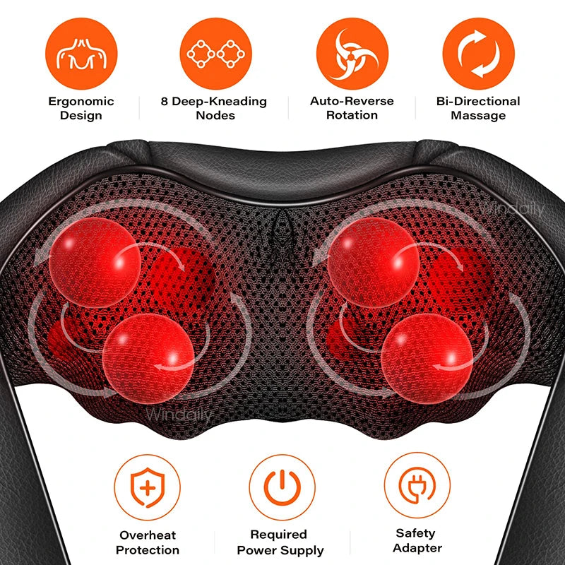 4D Shiatsu Neck and Shoulder Massager With Heat