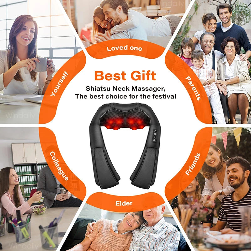 4D Shiatsu Neck and Shoulder Massager With Heat