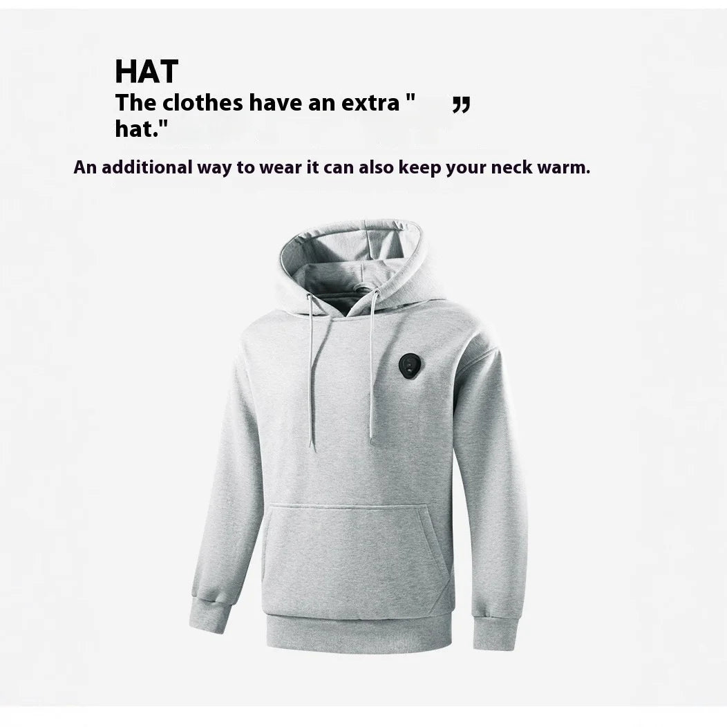 New Winter Smart Five Zone Heating Hooded Sweatshirt Loose Casual Comfortable Warm Fit For Men And Women Electric Heating