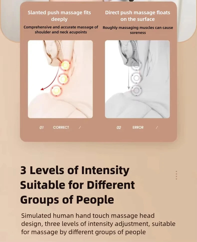 Multifunction Electric U-Shaped Neck Massager Shawl with 4 Buttons Shiatsu Kneading Heating Fatigue Relief Best Gift for Parents
