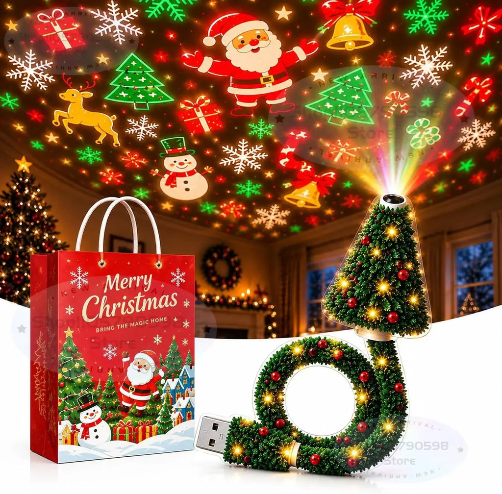 New Christmas Light Projector Easy To Connect USB Powered Christmas Night Light Includes 6 or More Festival Modes